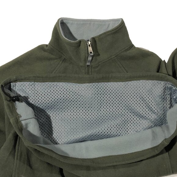PROSPIRIT Mens L Green Fleece 1/4 Zip Zipped Pockets Pullover Sweatshirt - Picture 7 of 8